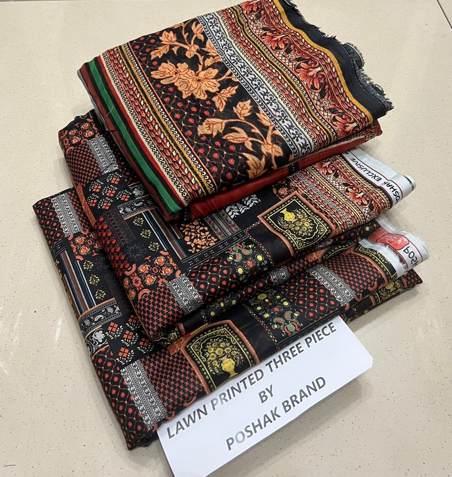 Poshak Lawn 3-Piece Printed Collection – Premium Lawn Dress