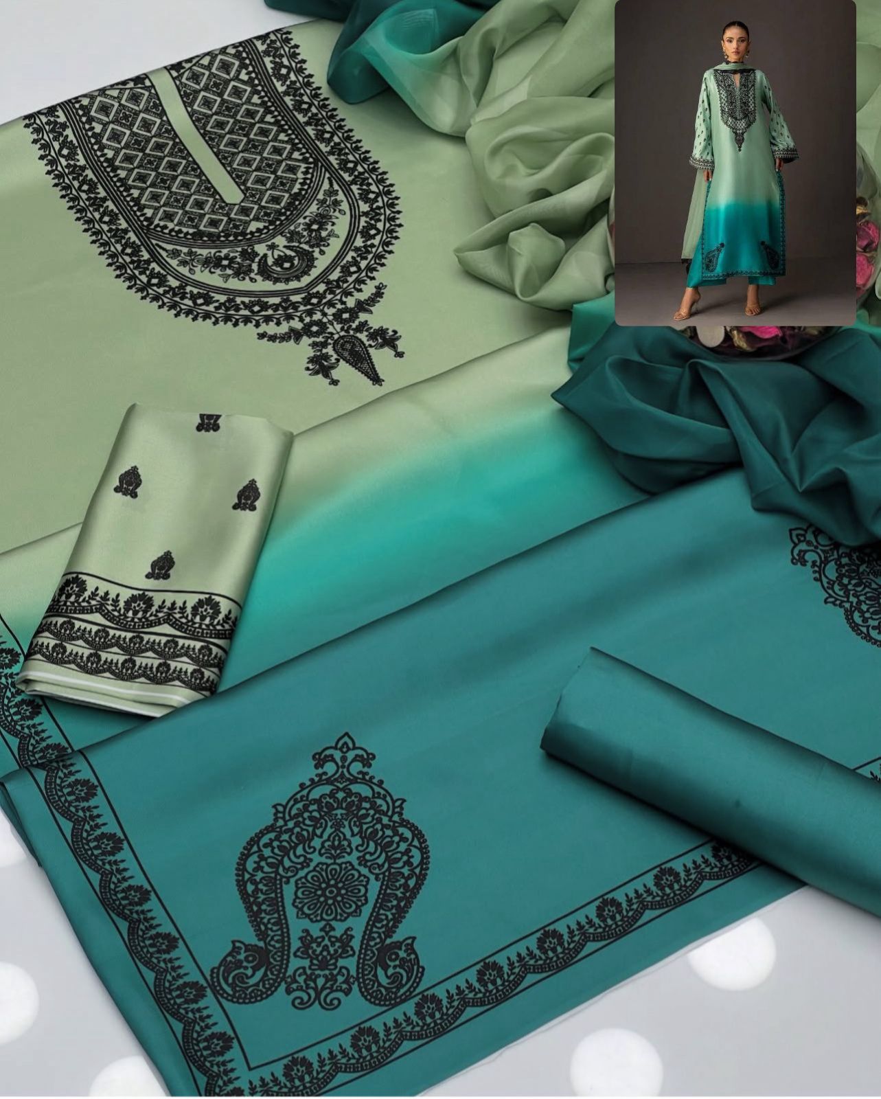 Premium Lulusar Shamose Silk 3-Piece Digital Printed Suit 2025