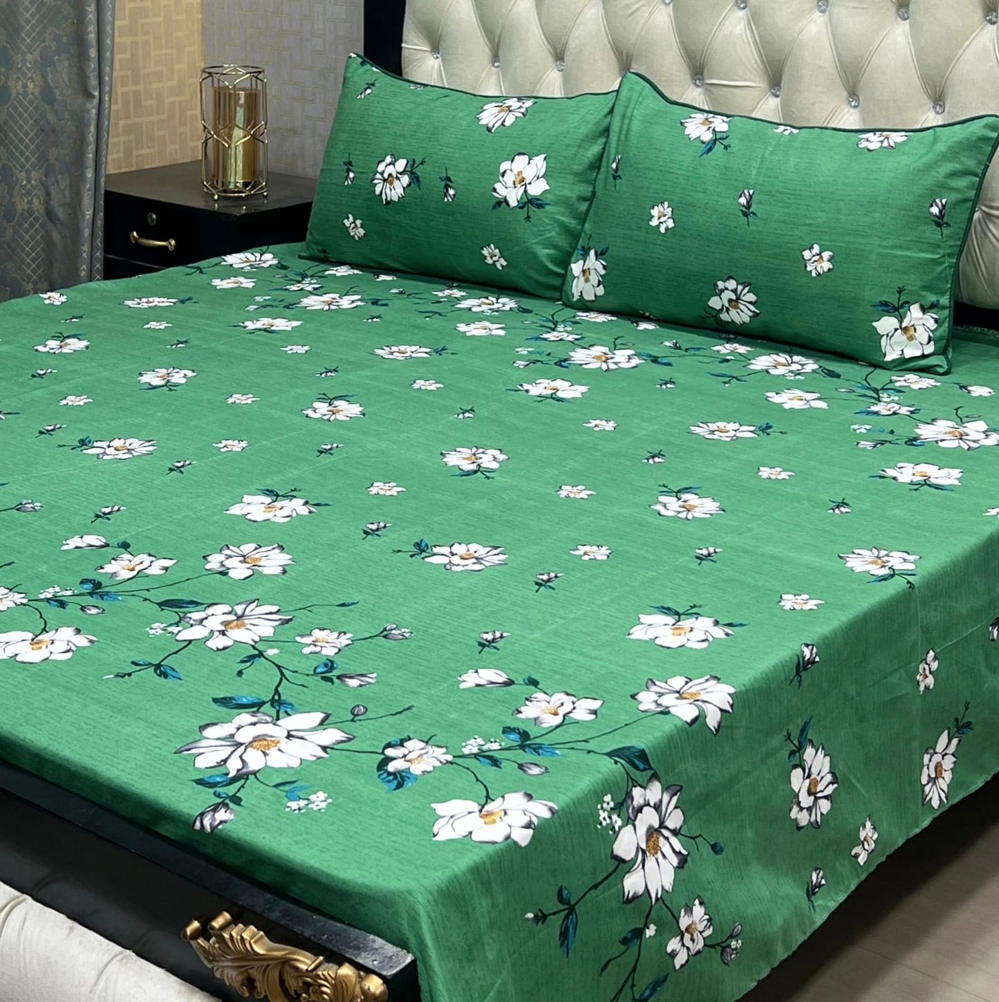 Premium Crystal Cotton Bedsheets β 3PC King Size Export Quality Set | Waffaa Store