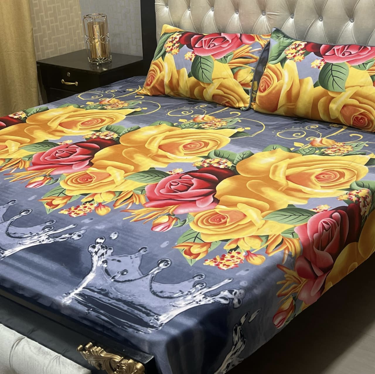 Premium Crystal Cotton Bedsheets β 3PC King Size Export Quality Set | Waffaa Store