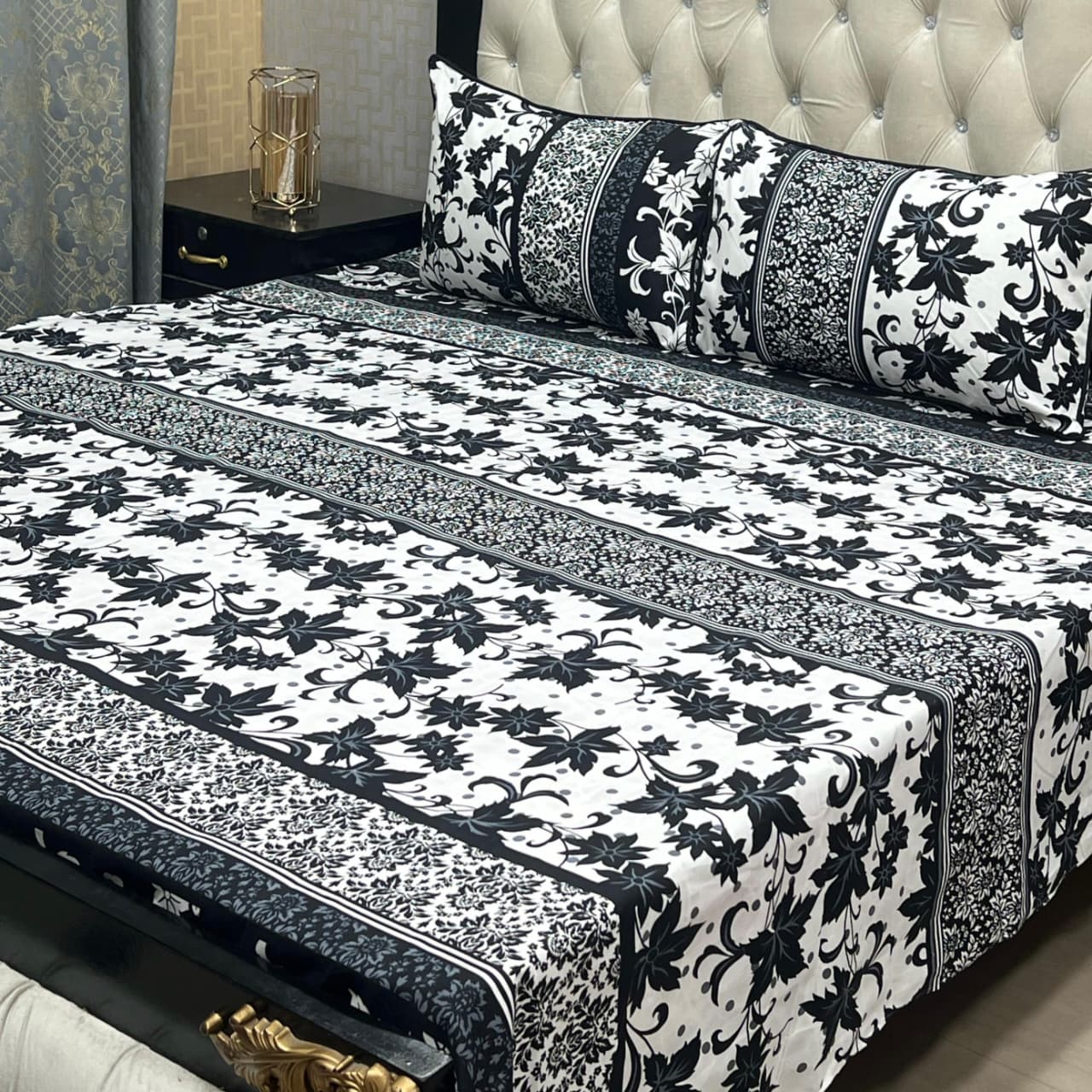 Premium Crystal Cotton Bedsheets β 3PC King Size Export Quality Set | Waffaa Store
