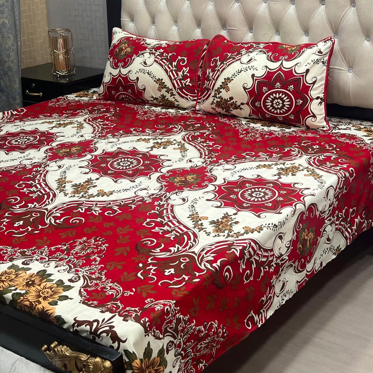 Premium Crystal Cotton Bedsheets β 3PC King Size Export Quality Set | Waffaa Store