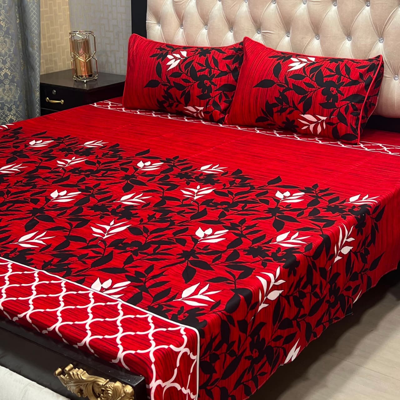 Premium Crystal Cotton Bedsheets β 3PC King Size Export Quality Set | Waffaa Store