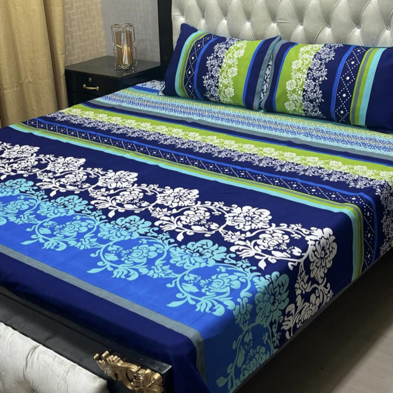 Premium Crystal Cotton Bedsheets β 3PC King Size Export Quality Set | Waffaa Store