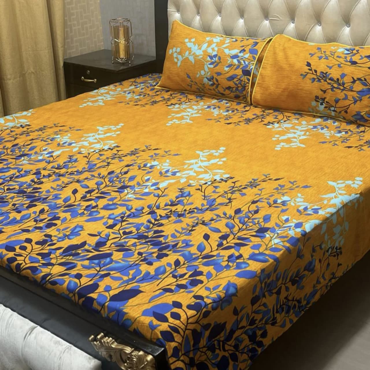Premium 100% Crystal Cotton Full Printed Bedsheet Set β 3 Piece - King Size | Waffaa Store