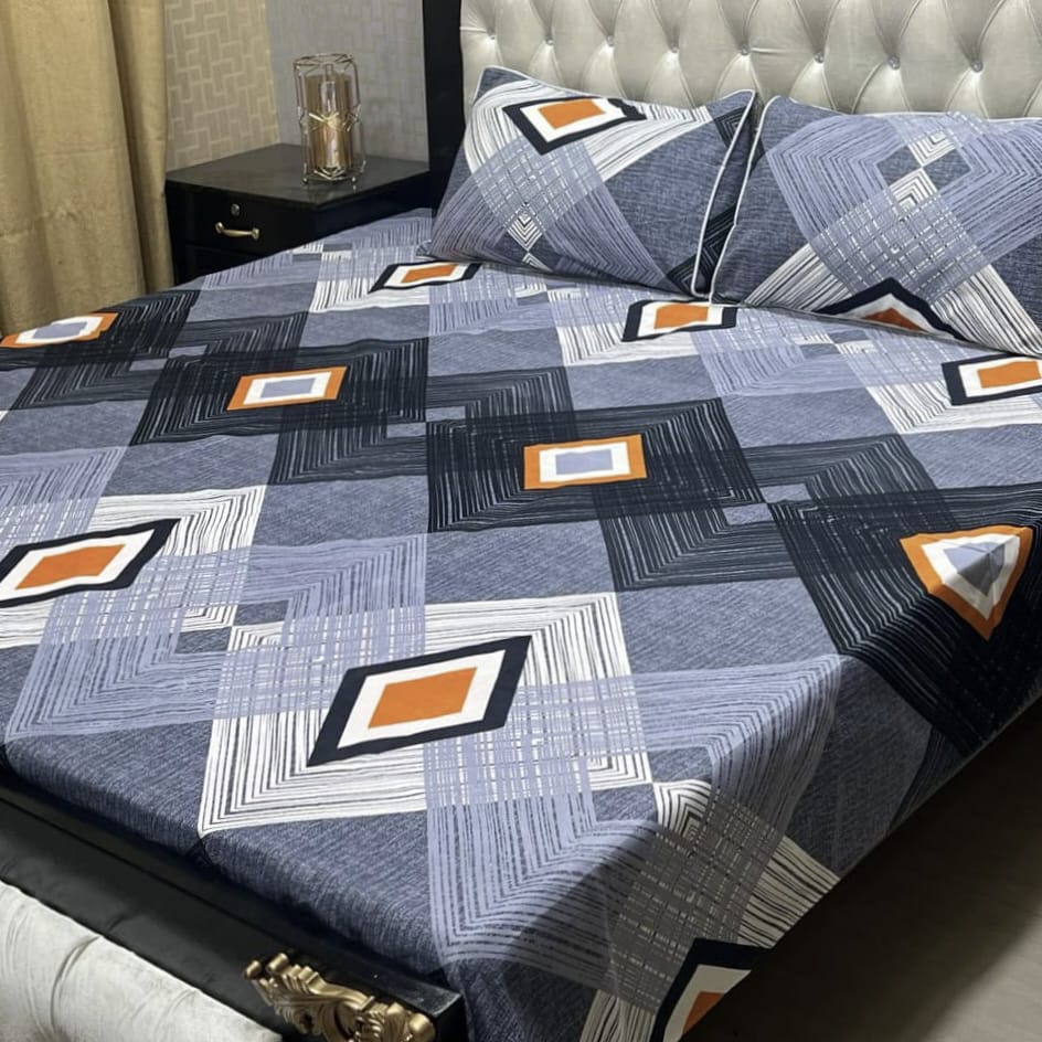 Premium 100% Crystal Cotton Full Printed Bedsheet Set β 3 Piece - King Size | Waffaa Store