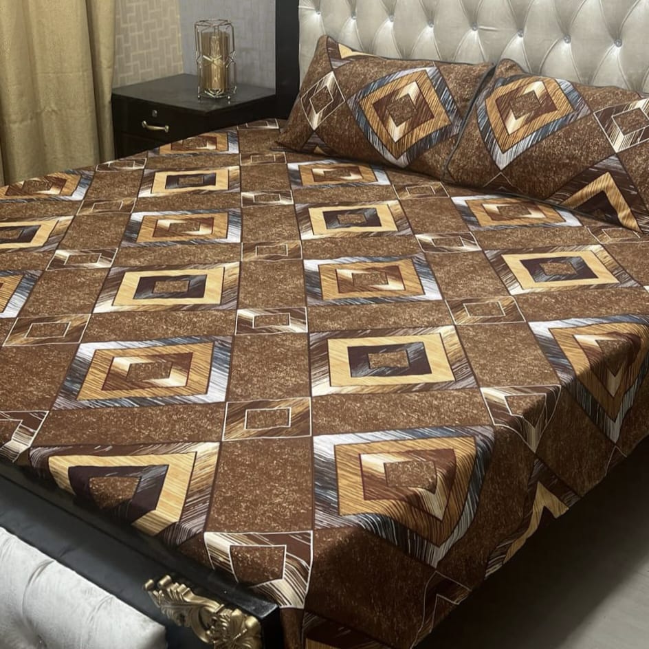 Premium 100% Crystal Cotton Full Printed Bedsheet Set β 3 Piece - King Size | Waffaa Store