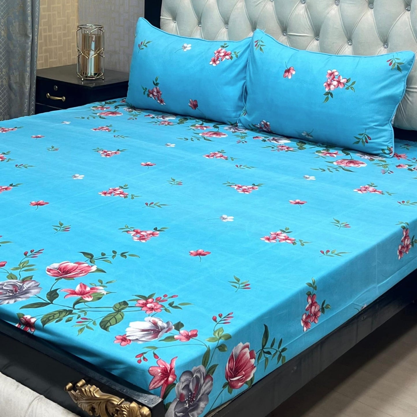 Premium Crystal Cotton Bedsheets β 3PC King Size Export Quality Set | Waffaa Store