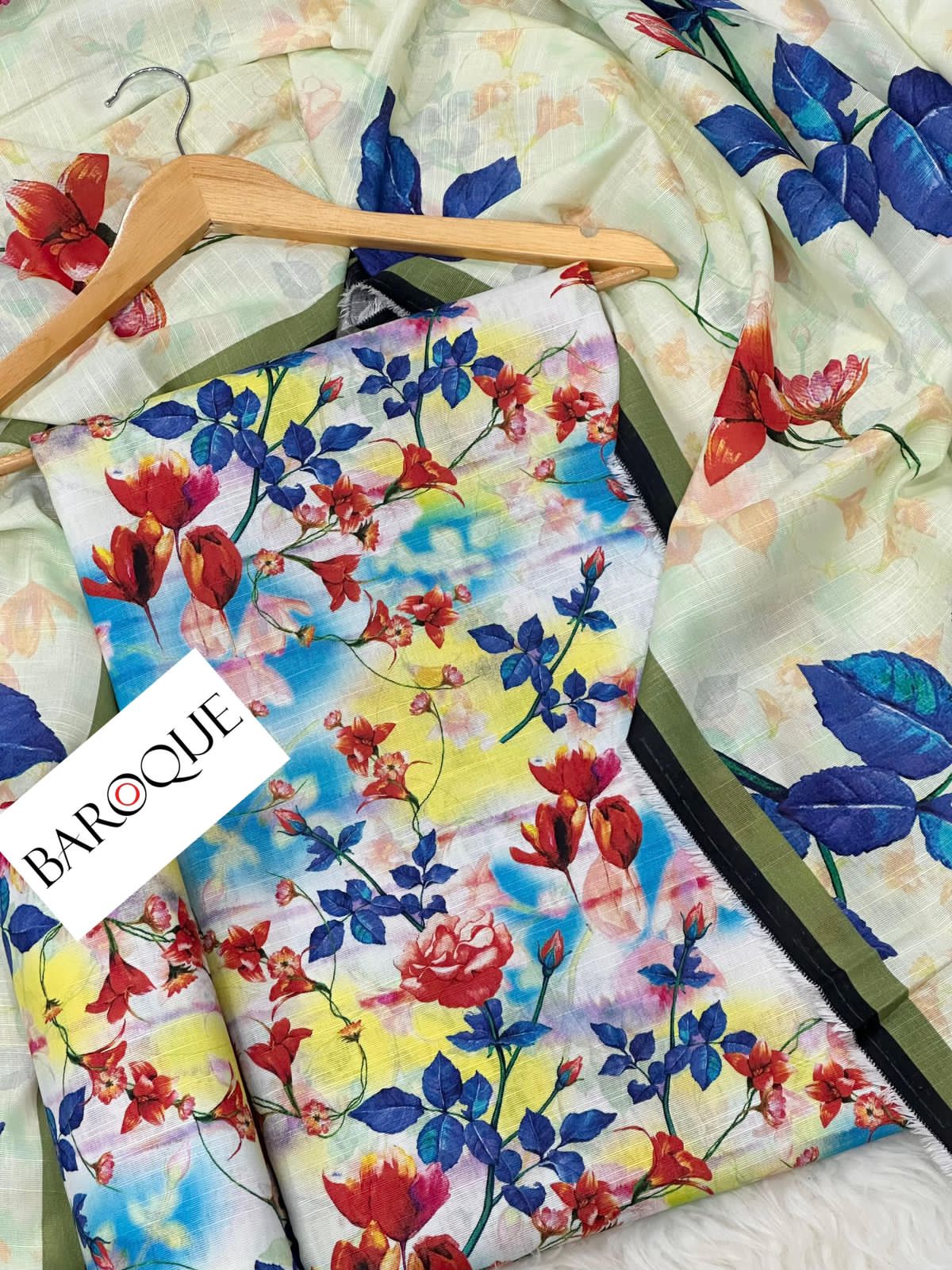 Baroque Khaddar 3-Piece Suit – Digital Printed Winter Collection 2025 | Waffaa