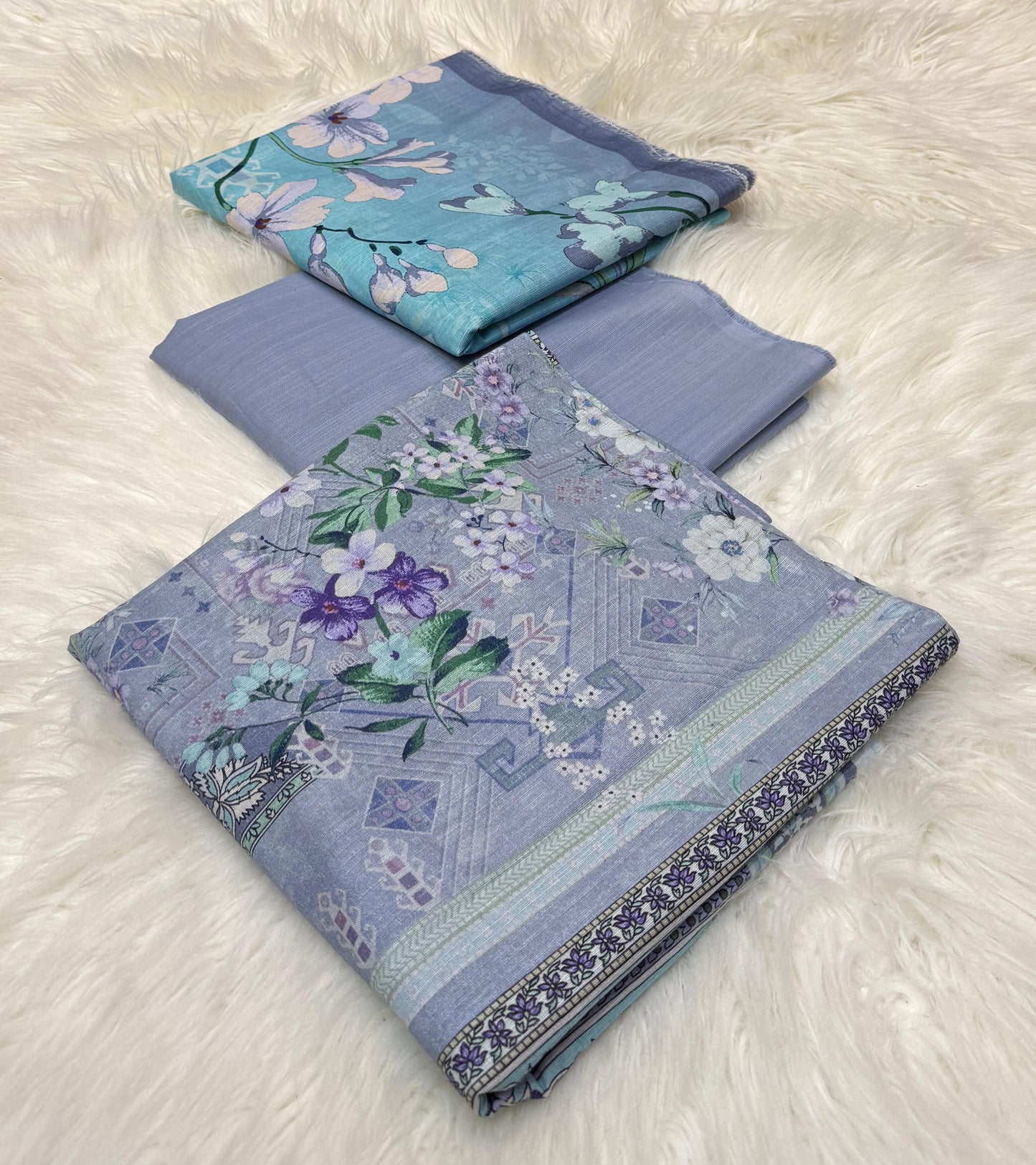 Bin Saeed Khaddar 3PC Suit – Digital Printed Shirt, Dupatta & Dyed Trouser | 100% Original Fabric