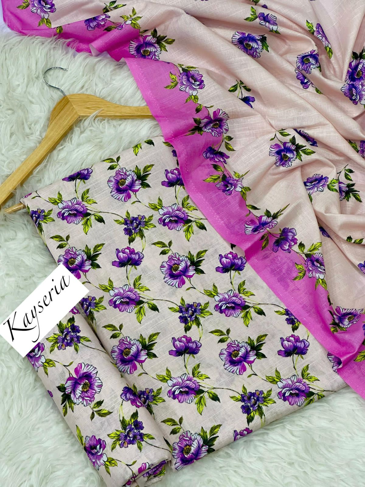 Kayseria Khaddar Winter Collection 2025 – 3PC Digital Printed Suit with Khaddar Shawl | Waffaa Store