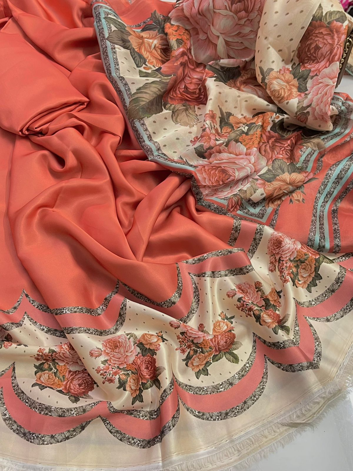 Premium Lulusar Shamose Silk 3-Piece Digital Printed Suit | Waffaa Store