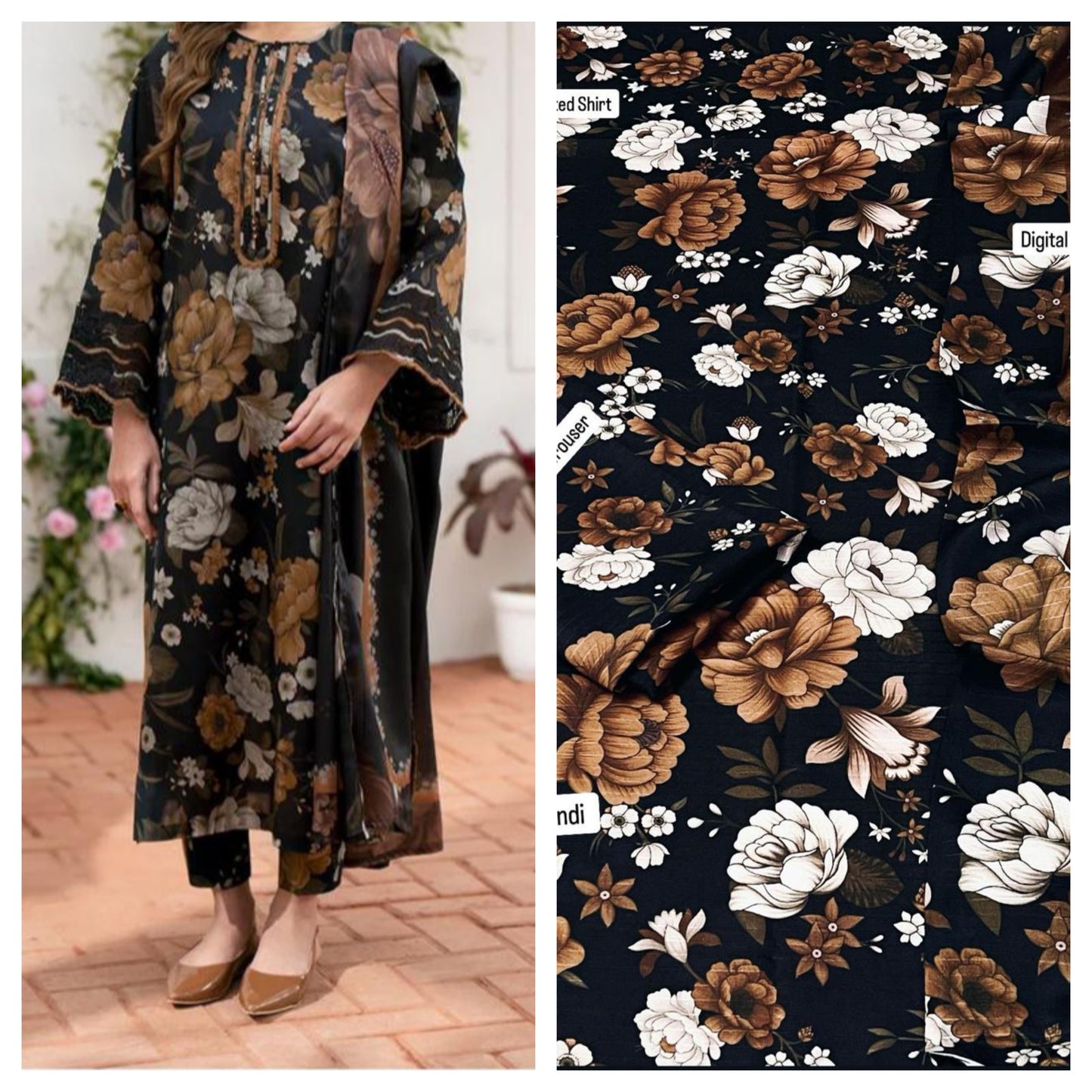 Karandi Arrival 2025 | 3PC Digital Printed Suit | Winter Collection | Waffaa Store