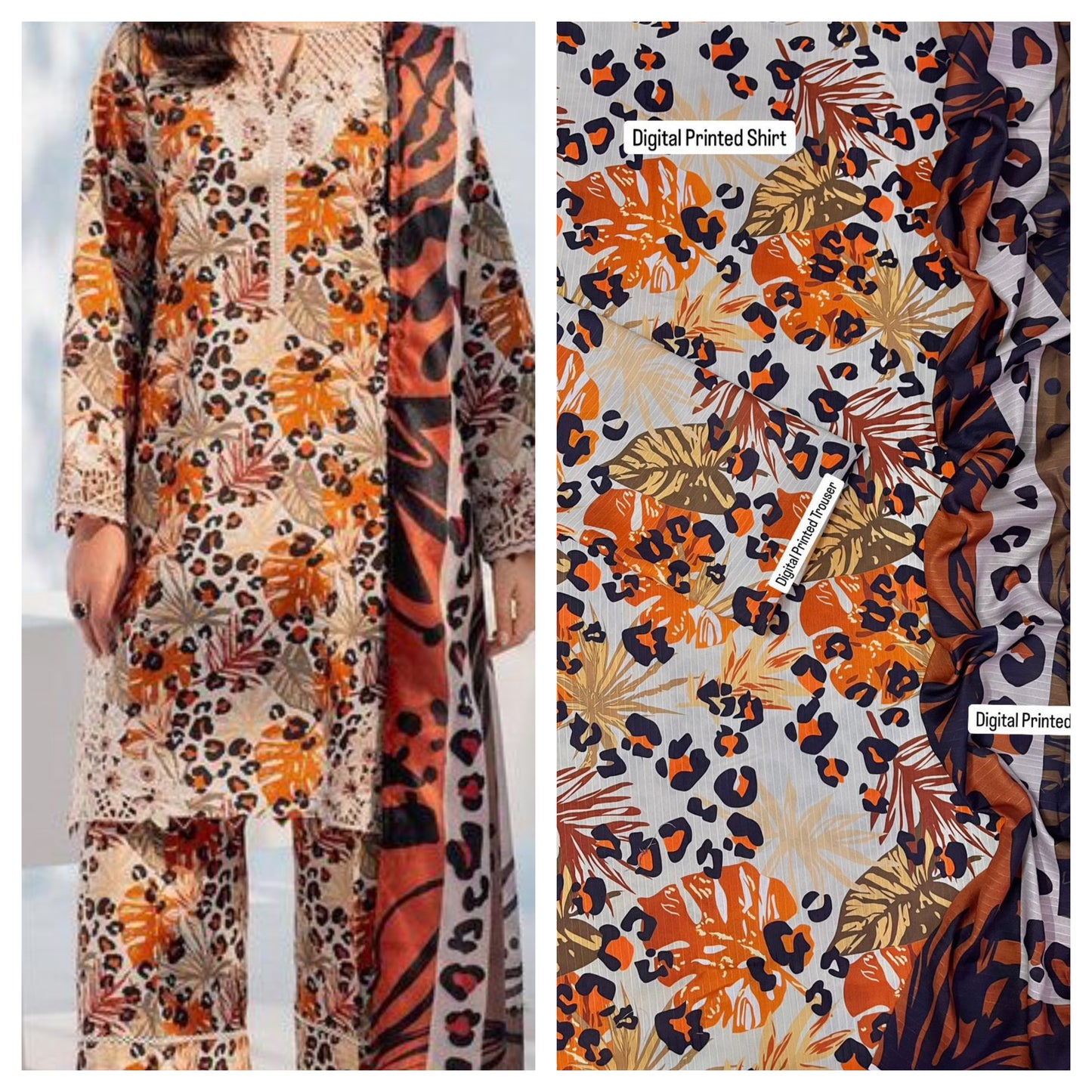 Karandi Arrival 2025 | 3PC Digital Printed Suit | Winter Collection | Waffaa Store