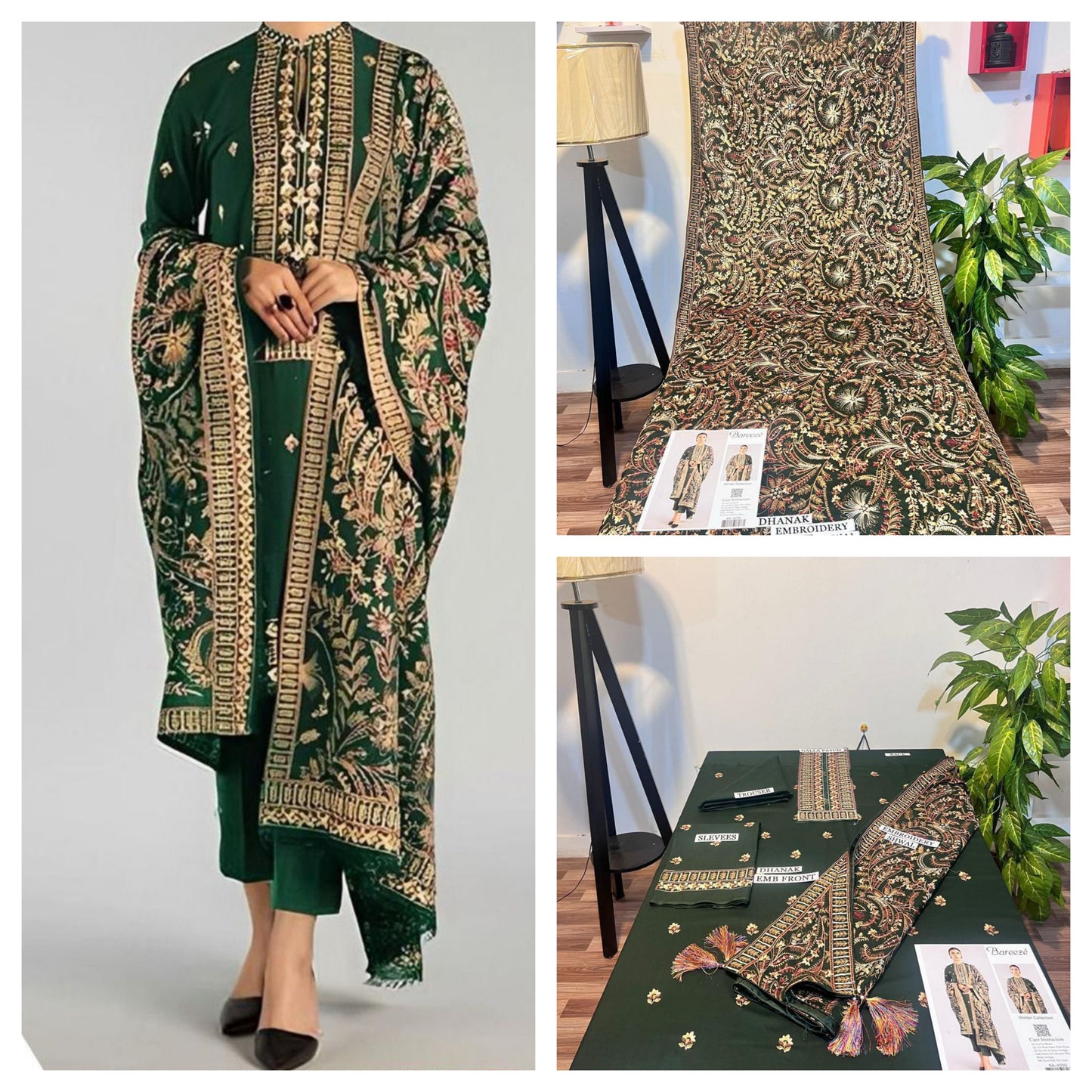 Winter Collection 2025 | Premium Fancy Dhanak Embroidered Suit β 3 Piece | Luxury Shawl Set