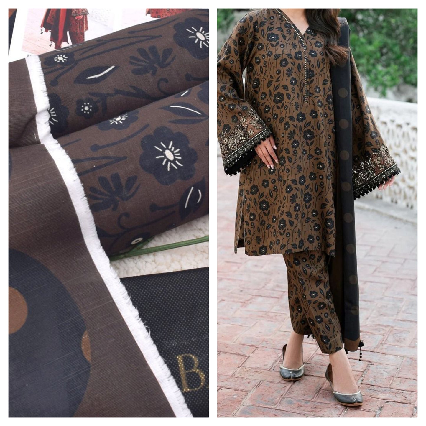Baroque 3-Piece Printed Khaddar Collection | Digital Printed Shirt, Dupatta & Trouser | Premium Winter Fabric