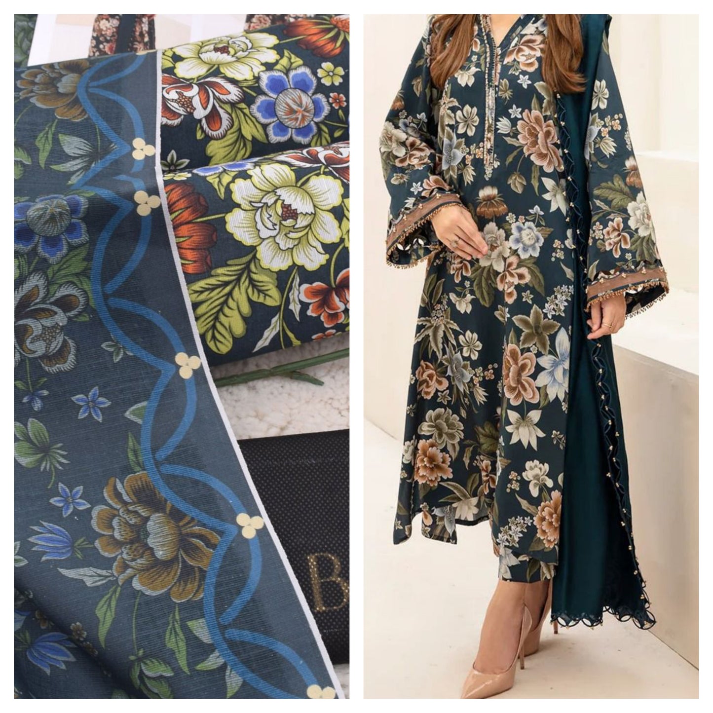 Baroque 3-Piece Printed Khaddar Collection | Digital Printed Shirt, Dupatta & Trouser | Premium Winter Fabric