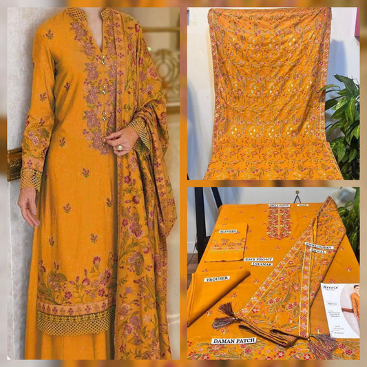Winter Collection 2025 | Premium Fancy Dhanak Embroidered Suit – 3 Piece | Luxury Shawl Set