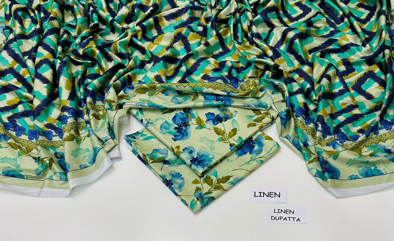 Linen Collection – 3PC Premium Suit | Maria B, Iznik, Baroque, Charizma | Waffaa Store
