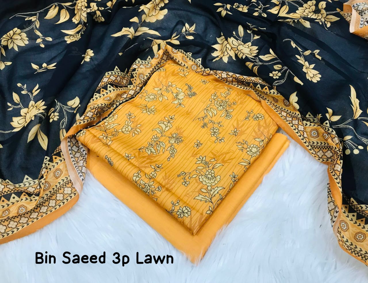 Bin Saeed Mix Brand Lawn 3-Piece – Premium Printed Collection