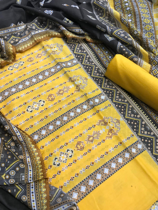 Bin Saeed Lawn 3-Piece Printed Collection – Premium Lawn Dress