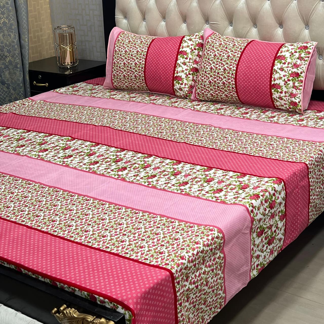 Premium Crystal Cotton Bedsheets – 3PC King Size Export Quality Set | Waffaa Store