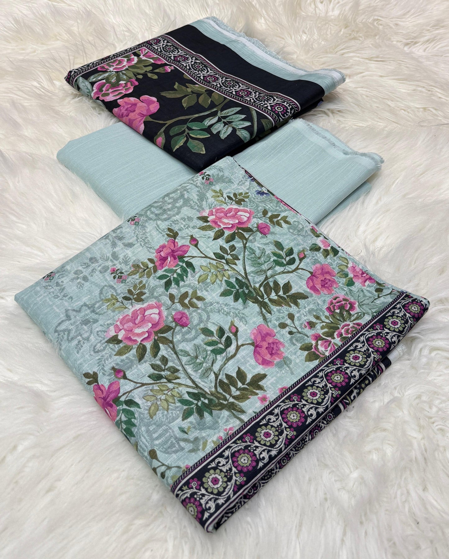 Bin Saeed Khaddar 3PC Suit – Digital Printed Shirt, Dupatta & Dyed Trouser | 100% Original Fabric