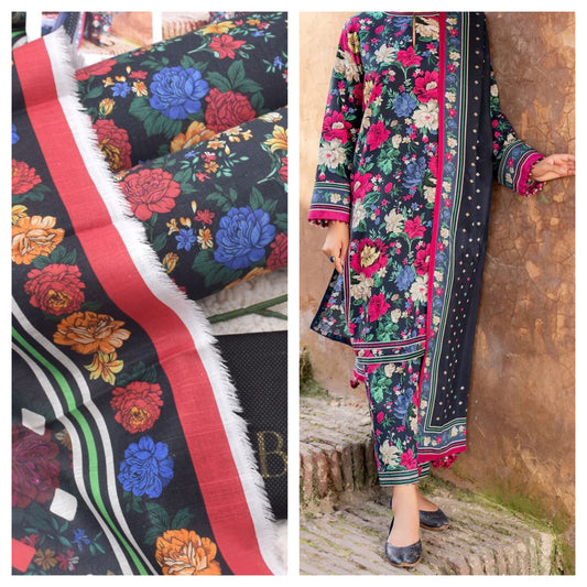 Baroque 3-Piece Printed Khaddar Collection | Digital Printed Shirt, Dupatta & Trouser | Premium Winter Fabric
