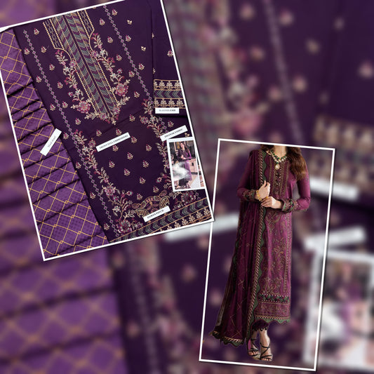 Premium Dhanak Winter Collection 2025 | Heavy Embroidered Dhanak Suit with Digital Wool Shawl