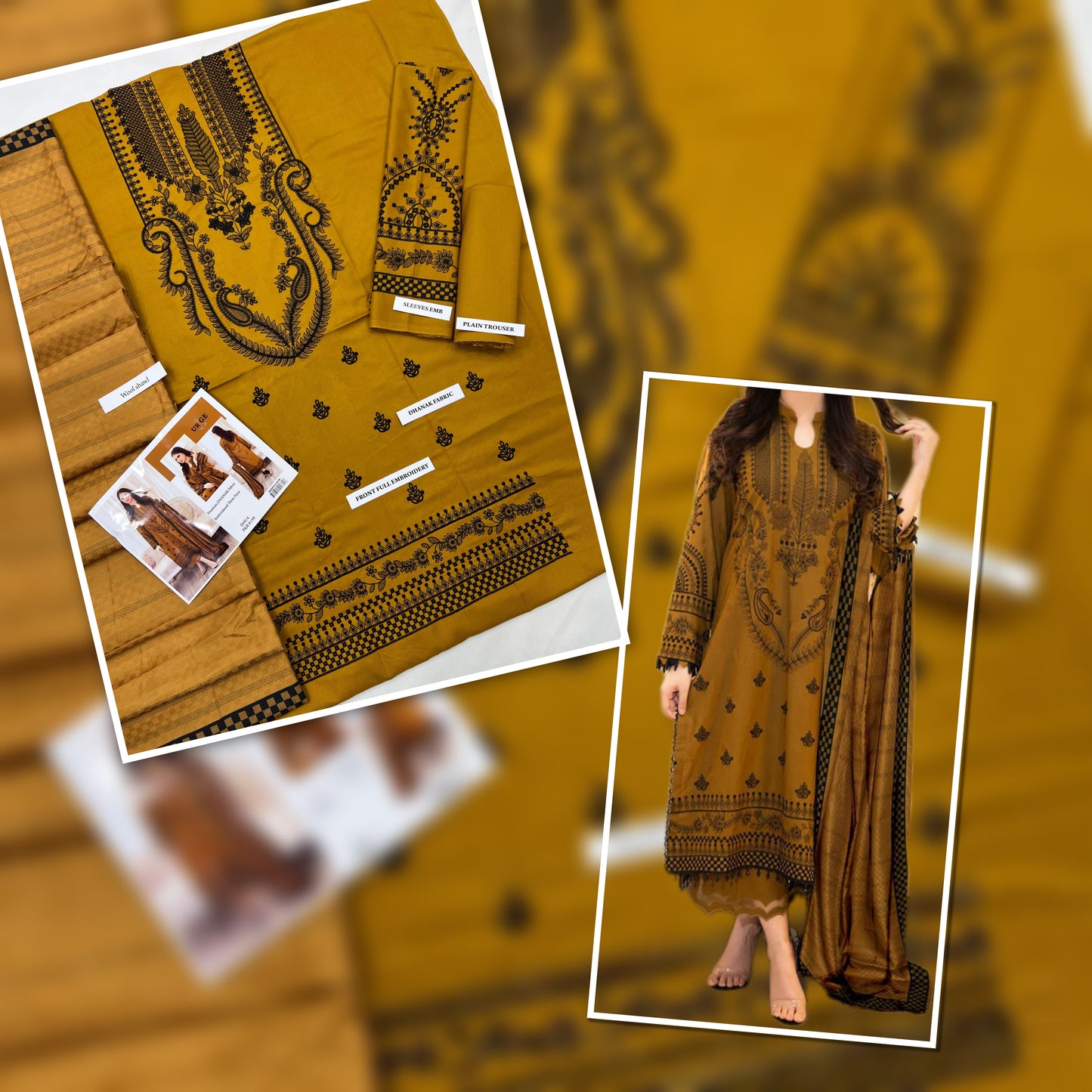 Premium Dhanak Winter Collection 2025 | Heavy Embroidered Dhanak Suit with Digital Wool Shawl