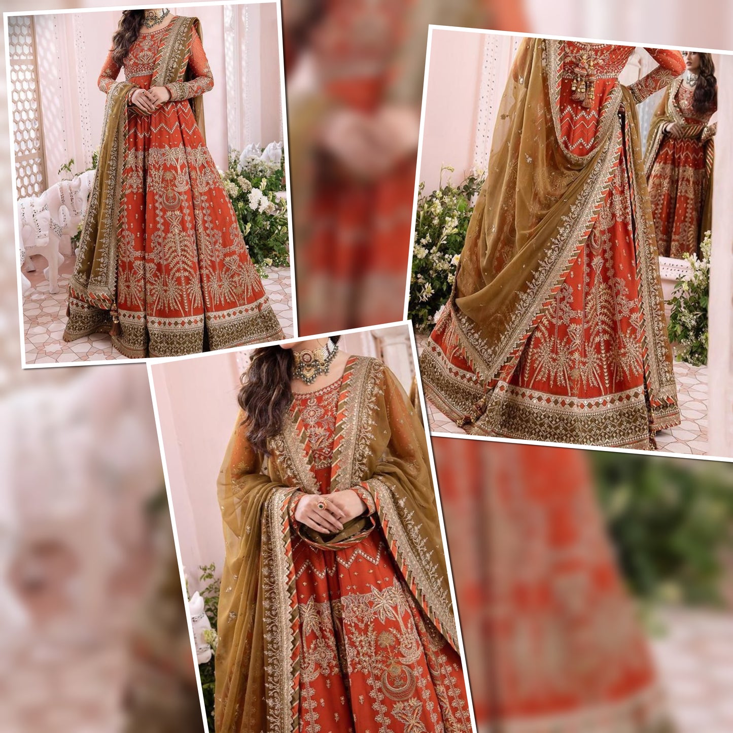 Designer Chiffon Embroidered Frock 2025 | Heavy Handwork & Sequin Dress with Silk Trouser & Dupatta"