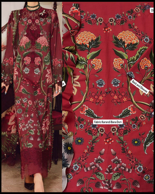 Premium Digital Karandi 3PC Suit | Winter Collection 2025 – Waffaa Store