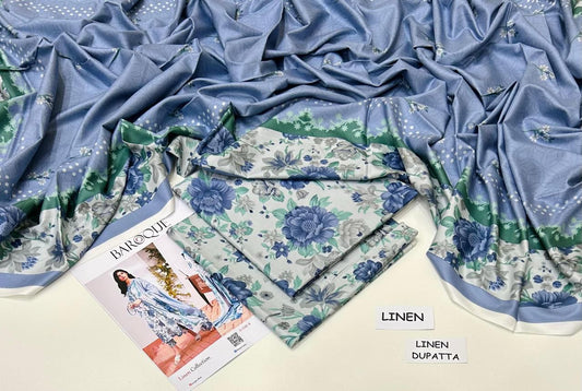 Linen Collection – 3PC Premium Suit | Maria B, Iznik, Baroque, Charizma | Waffaa Store