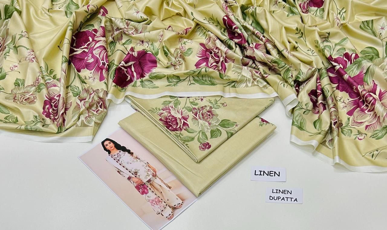 Linen Collection – 3PC Premium Suit | Maria B, Iznik, Baroque, Charizma | Waffaa Store